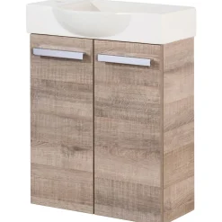 Fackelmann Gäste-WC Keramikbecken SBC 545 x 145 x 317 mm Weiß Hahnloch links