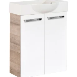 Fackelmann Gäste-WC Keramikbecken SBC 545 x 145 x 317 mm Weiß Hahnloch rechts