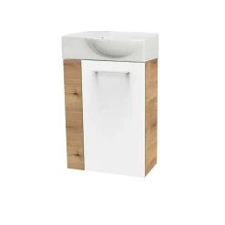 Fackelmann Gäste-WC Keramikbecken SBC 455 x 145 x 320 mm Weiß Hahnloch links