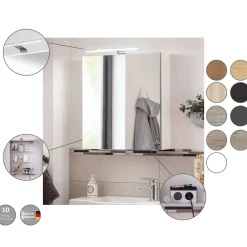 Fackelmann Gäste-WC Spiegelschrank rechts SBC 500 x 680 x 153 mm Sandeiche