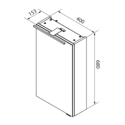 Fackelmann Gäste-WC Spiegelschrank links SBC 400 x 680 x 153 mm Graueiche