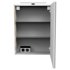 Fackelmann Gäste-WC Spiegelschrank rechts SBC 500 x 680 x 153 mm GrauEiche