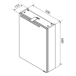 Fackelmann Gäste-WC Spiegelschrank links SBC 500 x 680 x 153 mm NatureOak
