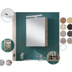 Fackelmann Gäste-WC Spiegelschrank rechts SBC 400 x 680 x 153 mm Alaska-Esche