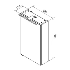 Fackelmann Gäste-WC Spiegelschrank rechts SBC 400 x 680 x 153 mm GrauEiche