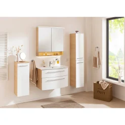 Fackelmann Midischrank links B.Style 302 x 826 x 320 mm Sandeiche/Weiß