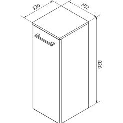 Fackelmann Midischrank links B.Style 302 x 826 x 320 mm Weiß