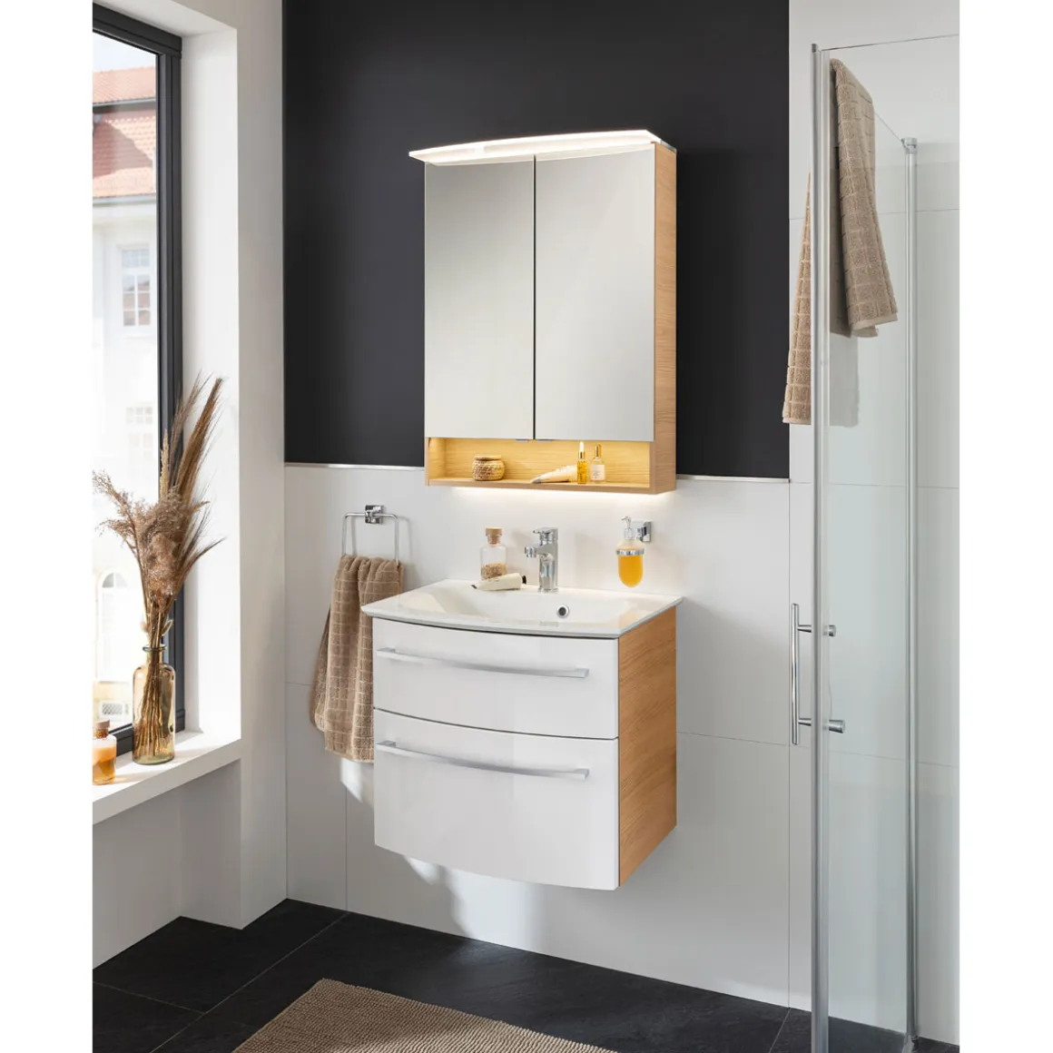 Fackelmann Spiegelschrank B.Style 600 x 812 x 153 mm Sandeiche LED