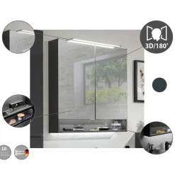 Fackelmann Spiegelschrank LUNA 800 x 793 x 153 mm anthrazit