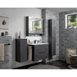 Fackelmann Spiegelschrank LUNA 800 x 793 x 153 mm anthrazit