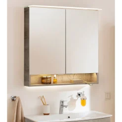 Fackelmann Spiegelschrank B.Style 800 x 812 x 153 mm Nature Oak LED