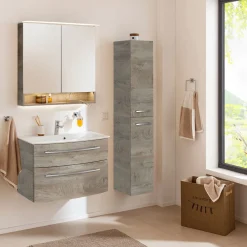 Fackelmann Spiegelschrank B.Style 800 x 812 x 153 mm Nature Oak LED