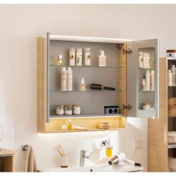 Fackelmann Spiegelschrank B.Style 800 x 812 x 153 mm Sandeiche LED