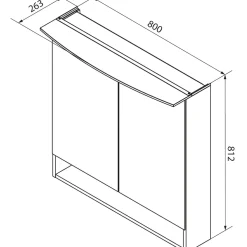 Fackelmann Spiegelschrank B.Style 800 x 812 x 153 mm Sandeiche LED