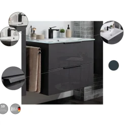 Fackelmann Waschtischunterschrank LUNA 800 x 602 x 488 mm anthrazit