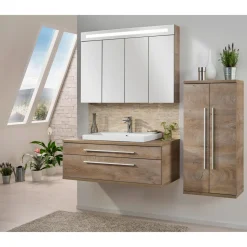 Fackelmann Falttür Spiegelschrank Twindy LED-Beleuchtung