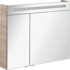 Fackelmann LED-Spiegelschrank B.clever 90 x 71 x 16 cm Alaska-Esche