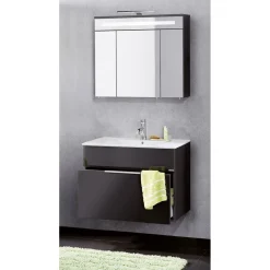 Fackelmann Spiegelschrank Kara anthrazit 80 x 70 x 22,5 cm