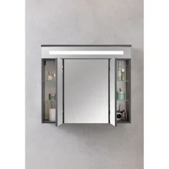 Fackelmann Spiegelschrank Kara anthrazit 80 x 70 x 22,5 cm