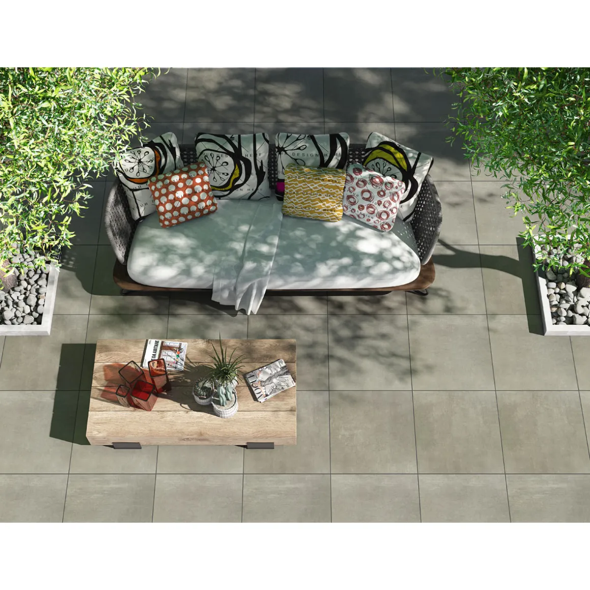 Feinsteinzeug-Platte No. 1 Tile Tortuga grau 60 x 60 cm