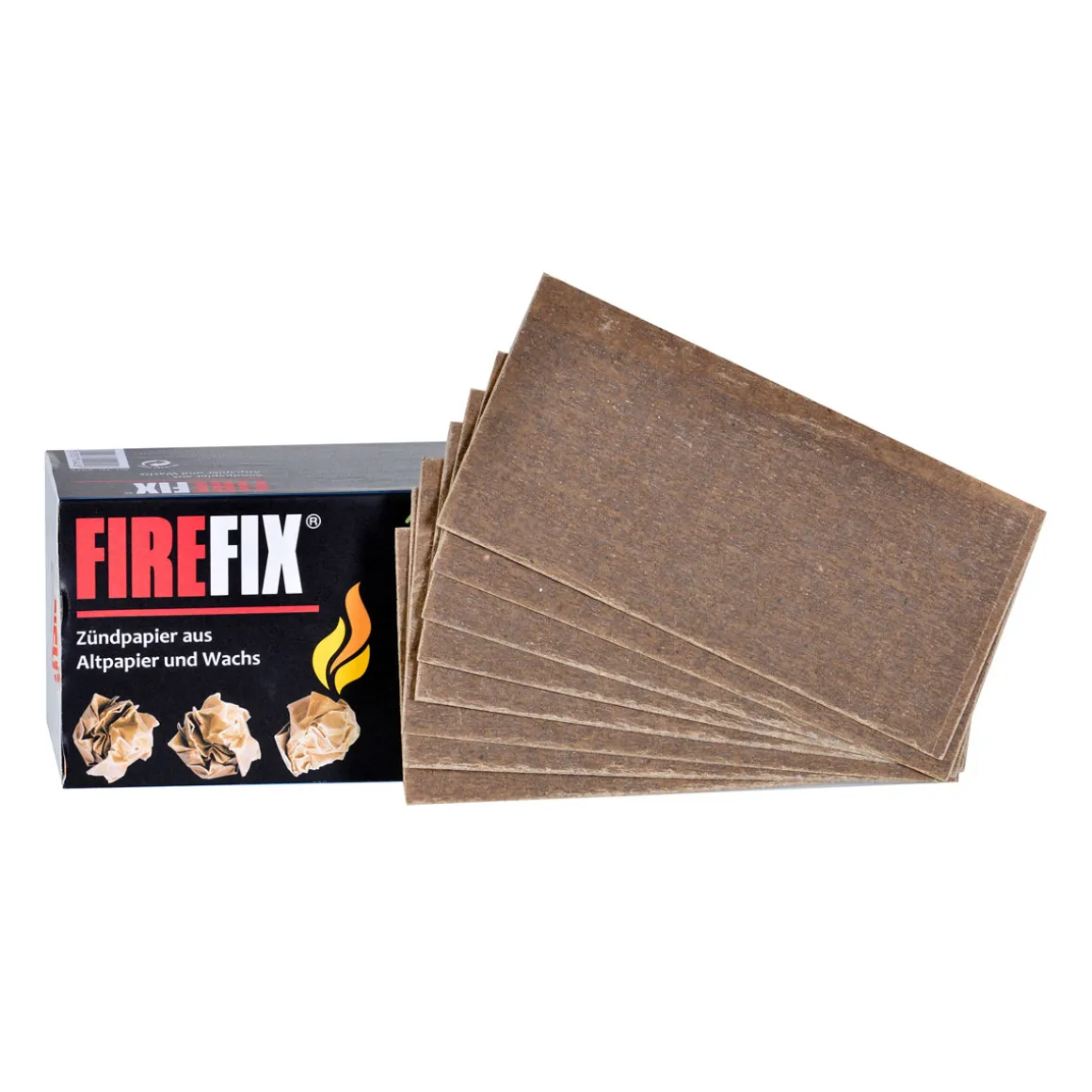 FIREFIX Anzündpapier 100 Stück aus Altpapier und Wachs