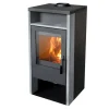 FIREFIX Kaminofen „Kronos“ Naturstein 6 kW mit Holzfach