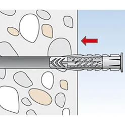 Fischer Universaldübel 8 x 50 mm mit Rand 75 Stück