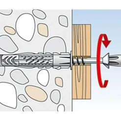 Fischer Universaldübel 8 x 50 mm mit Rand 75 Stück