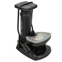 Fischer Bikes Fuß-Standpumpe mit Manometer und Adapter schwarz