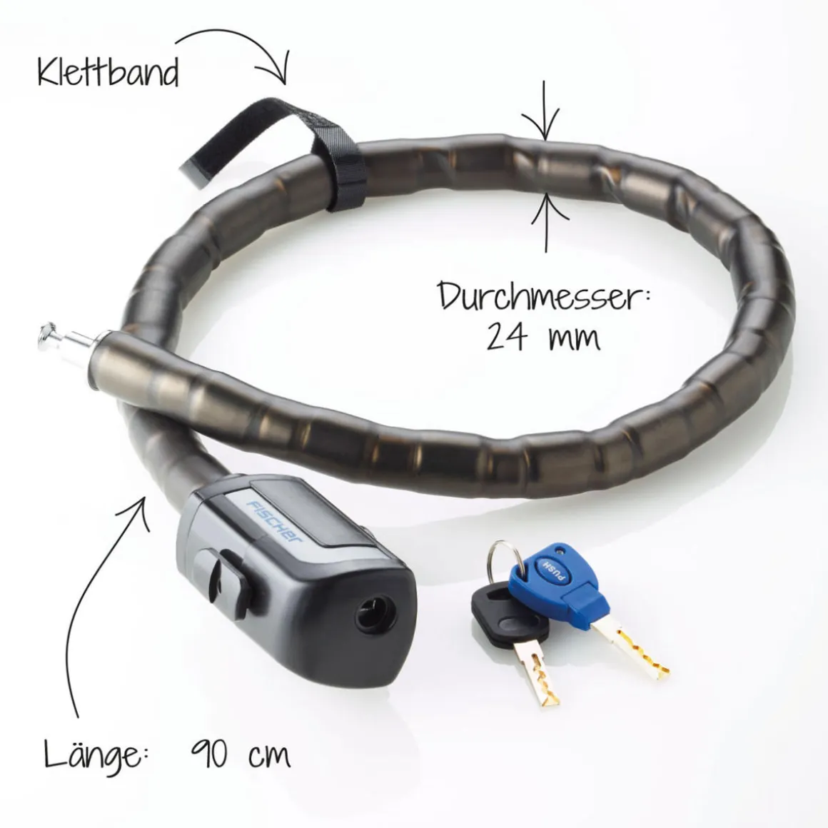 Fischer Bikes Gliederschloss 90 cm 24 mm