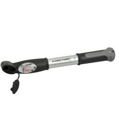 Fischer Bikes Mini-Pumpe mit Doppelhub Duokopf silber