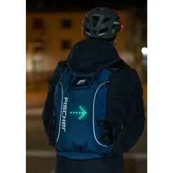 Fischer Bikes Rucksack mit Blinkfunktion blau