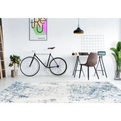 Flachflorteppich „Galaxy 700“, creme/blau