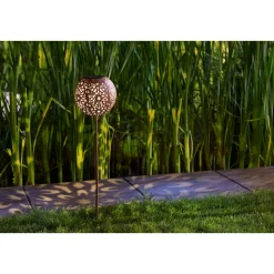 Flector Garten LED Solarspiess terracotta