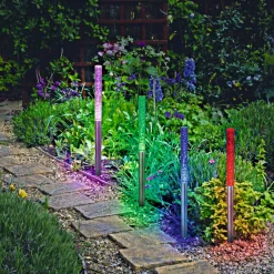Flector Garten LED-Solar-Bubblestick bunt 4er-Set
