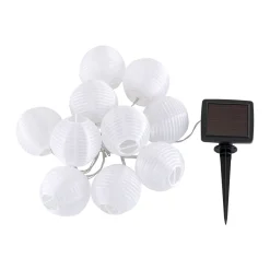 Flector Garten LED-Solar-Lichterkette Lampion weiß