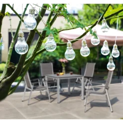 Flector Garten LED-Solar-Lichterkette Vintage inkl 10 Birnen