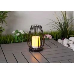 Flector Garten LED-Solar-Tischleuchte Candle schwarz