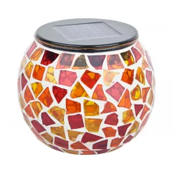 Flector Garten LED-Solar-Tischleuchten Mosaik orange