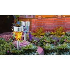 Flector Garten Solarleuchte Mosaikstick bernsteinfarben