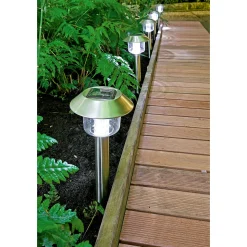 Flector Garten Solarspieß Edelstahl 5 Stück