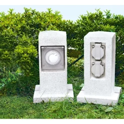 Flector Garten Steckdosen-Säule mit Zeitschaltuhr