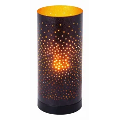 Flector LED-Tischleuchte Kamina schwarz-gold 12 x 27 cm