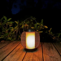 Flector Solar-Laterne Kea inkl Flammeneffekt schwarz Metall