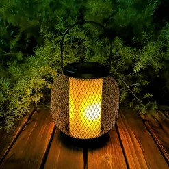 Flector Solar-Laterne Kea inkl Flammeneffekt schwarz Metall