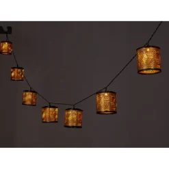 Flector Solar-Lichterkette Golden Cubic Shine inkl 8 Lampenschirme gold