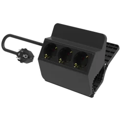 Flector Steckdosenleiste 3-fach schwarzmit Clip Befestigung