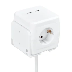 Flector Technik Steckdosenwürfel 4-fach und 2 x USB