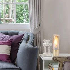 Flector Tischleuchte Edison Amber mit Touchfunktion messing