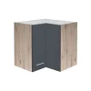 Flex-Well Küchen-Eckoberschrank „Tiago“, 60/60x54,8x32 cm, basaltgrau/San Remo Eiche